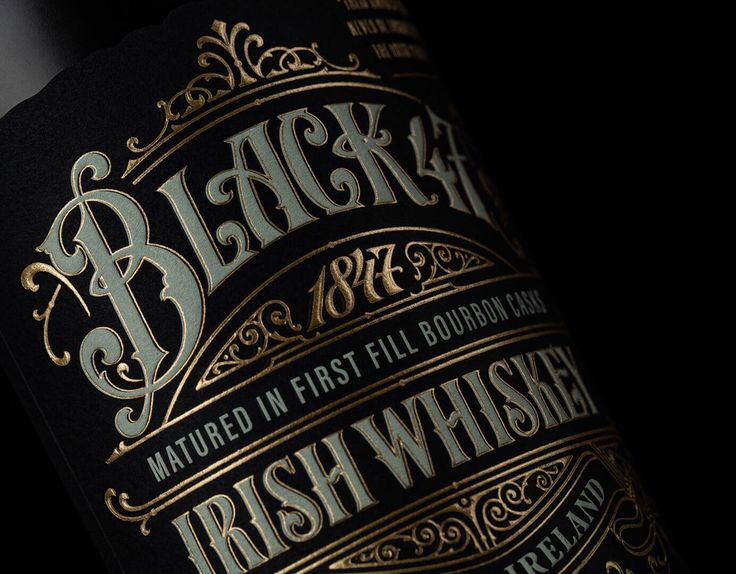 Wine Bottle Labels With UV and Gold Foil